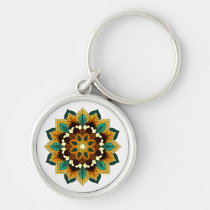 Chaveiro Mandala Padrão 02 em amarelo e em tom