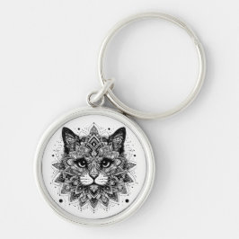 Chaveiro Mandala - Padrão Cat Design