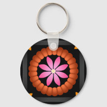 Mandalala de flor festiva laranja preta rosa