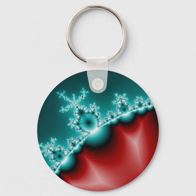 Chaveiro Mandelbrot Red Blue Fractal (Frente)