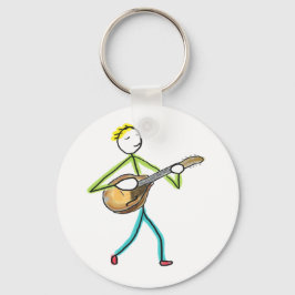 Chaveiro Mandolin Playing Stickman