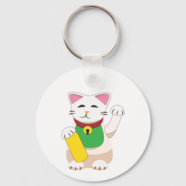 Chaveiro Maneki Neko ou Gato Convidador (Frente)
