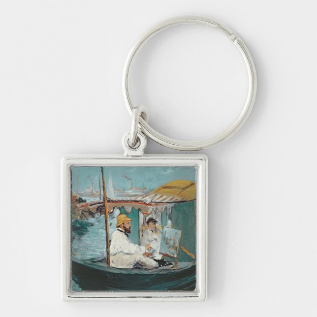 Chaveiro Manet | Monet em seu estúdio de flutuação, 1874 (Frente)