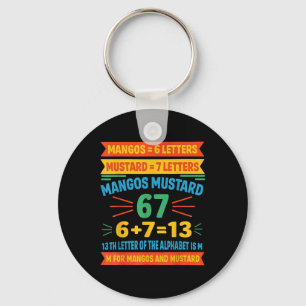 Chaveiro Mangos Mostarda 67 Camiseta Código Engraçado Alfab