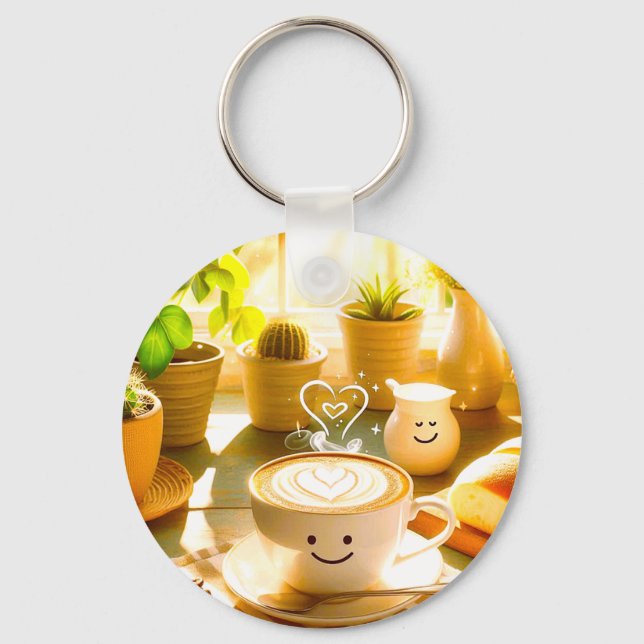 Chaveiro Manhã de Cappuccino pacífica e encantadora (Frente)