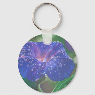 Chaveiro Manhã Glória (Ipomoea Purpurea) Petais e Dew Dr.