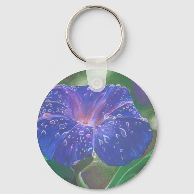 Chaveiro Manhã Glória (Ipomoea Purpurea) Petais e Dew Dr. (Frente)