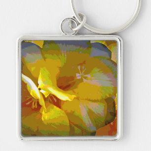 Chaveiro Manipulação digital de Freesia amarela