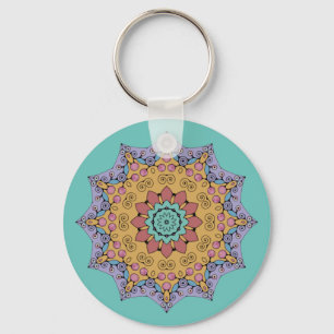 Chaveiro Manipular a pintura Mandala Relógio Face 1