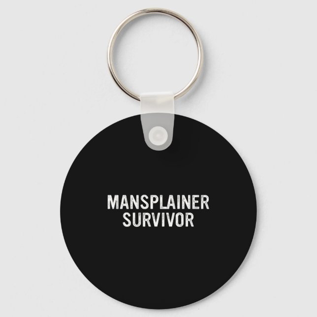 Chaveiro Mansplainer Survivor Funny Simple Design  (Frente)