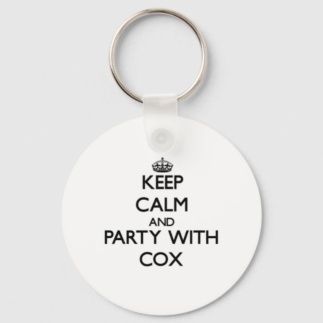 Chaveiro Mantenha a calma e a festa com a Cox (Frente)