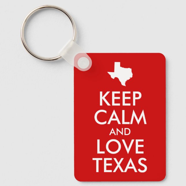 Chaveiro Mantenha a Calma e Ame o Texas (Frente)