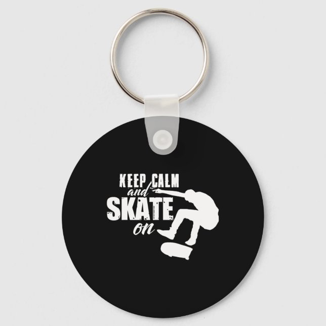 Chaveiro Mantenha a Calma e Continue a Andar de Skate Camis (Frente)