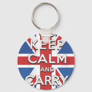 Chaveiro Mantenha a Calma e Continue British Flag