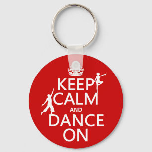 Chaveiro Mantenha a calma e dance em (em todas as cores)