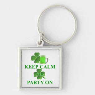 Chaveiro mantenha a calma e festejar ligado