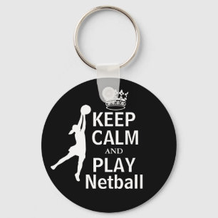 Chaveiro Mantenha a calma e o design do Netball do jogo