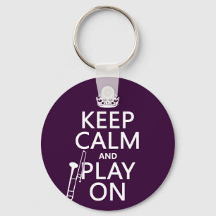 Chaveiro Mantenha a calma e o jogo em (Trombone) (alguma