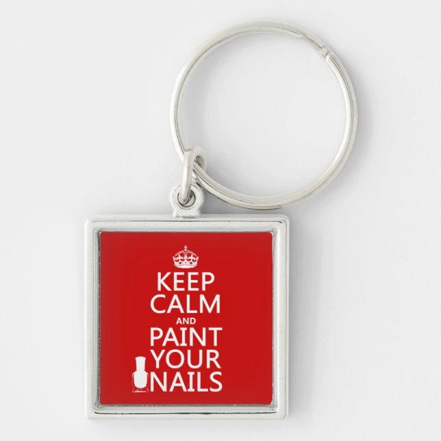 Chaveiro Mantenha a calma e pinte suas unhas (todas as (Frente)