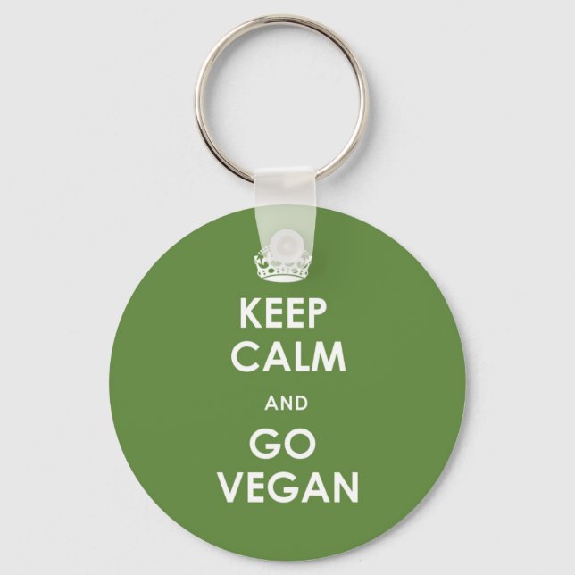 Chaveiro Mantenha a calma e siga o anel chave vegan (Frente)
