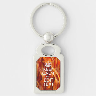 Chaveiro Mantenha a Calma Seu Texto em Bacon Sizzling