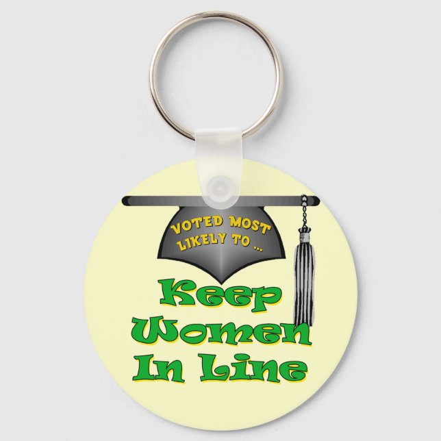 Chaveiro Mantenha as mulheres alinhadas (Frente)