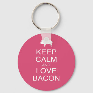 Chaveiro Mantenha calma e amor Impressão de bacon presente