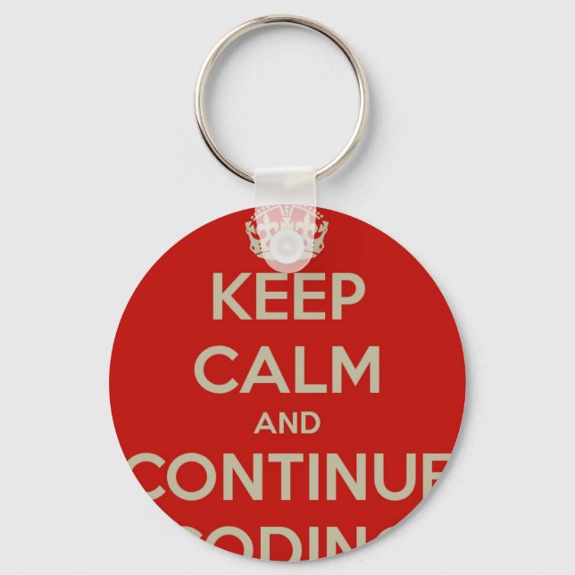 Chaveiro Mantenha calma e continue codificando (Frente)