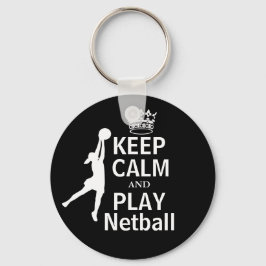 Chaveiro Mantenha calma e jogue o Design Netball