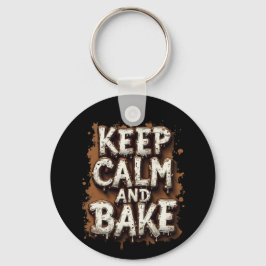 Chaveiro Mantenha calma e receitas divertidas de Assar para