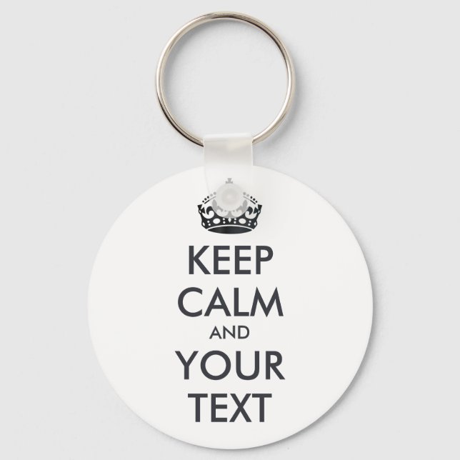 Chaveiro MANTENHA CALMA E SEU TEXTO - texto personalizado (Frente)