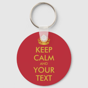 Chaveiro MANTENHA CALMA E SEU TEXTO - texto personalizado