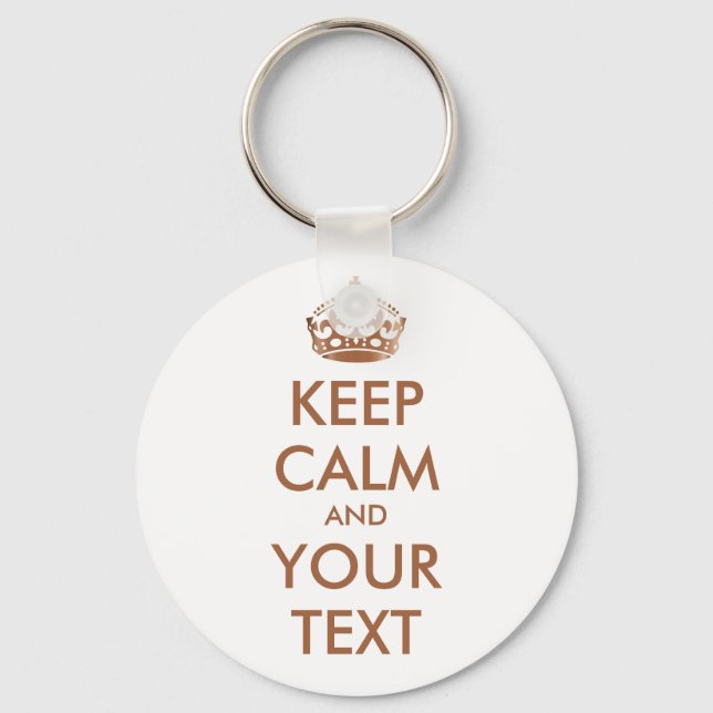 Chaveiro MANTENHA CALMA E SEU TEXTO - texto personalizado (Frente)