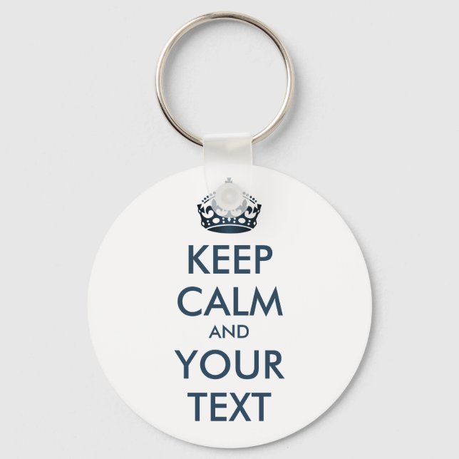 Chaveiro MANTENHA CALMA E SEU TEXTO - texto personalizado (Frente)