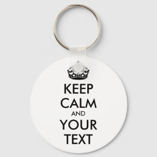 Chaveiro MANTENHA CALMA E SEU TEXTO - texto personalizado