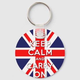 Chaveiro mantenha calmo e continue a bandeira de Union Jack
