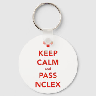 Chaveiro Mantenha calmo e passe o botão de NCLEX