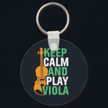 Chaveiro Mantenha-se Calmo e Jogue Viola Vintage Violista<br><div class="desc">Design de fã de música da orquestra retrorreflectora da Vintage para aqueles tocando instrumento musical de corda em uma banda de música ou sinfonia. Legal mercadoria de amante de música clássica para violista, violinista, músico e artista. Perfeito para professor de violino, fã de orquestra e aqueles que adoram tocar violino...</div>