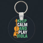 Chaveiro Mantenha-se Calmo e Jogue Viola Vintage Violista<br><div class="desc">Design de fã de música da orquestra retrorreflectora da Vintage para aqueles tocando instrumento musical de corda em uma banda de música ou sinfonia. Legal mercadoria de amante de música clássica para violista, violinista, músico e artista. Perfeito para professor de violino, fã de orquestra e aqueles que adoram tocar violino...</div>