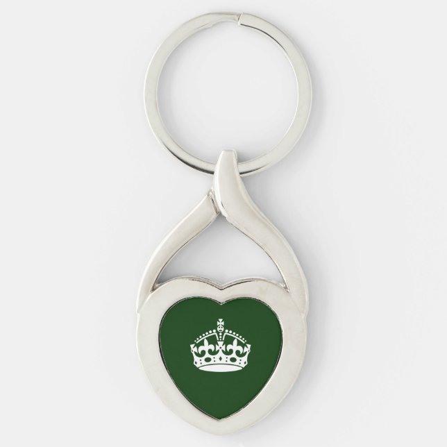 Chaveiro MANTER CALM CROWN em Verde Personalizar Isso (Frente)