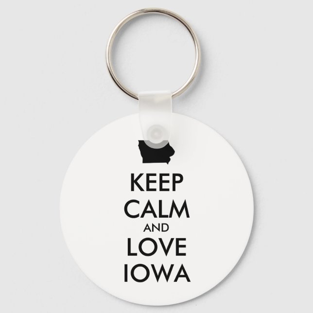 Chaveiro Manter CALM e AMOR personalizáveis IOWA (Frente)