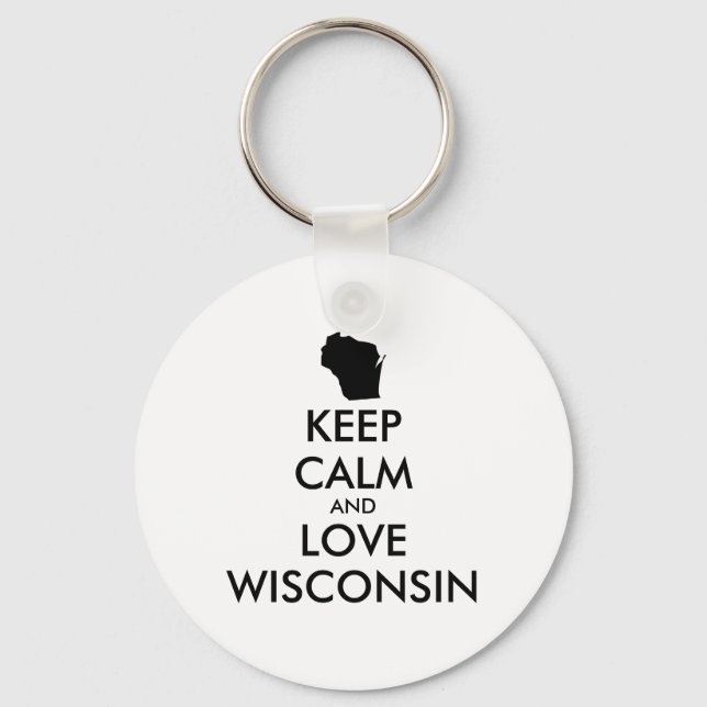 Chaveiro MANTER CALM e AMOR personalizáveis WISCONSIN (Frente)