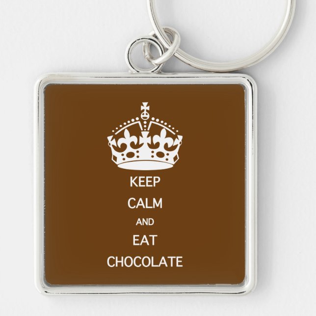 CHAVEIRO MANTER CALMA COMER CHOCOLATE (Frente)