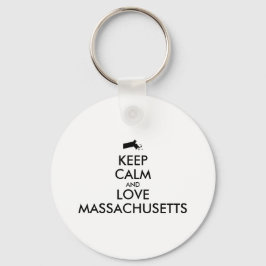 Chaveiro MANTER CALMA E AMAR MASSACHUSETAS personalizáveis