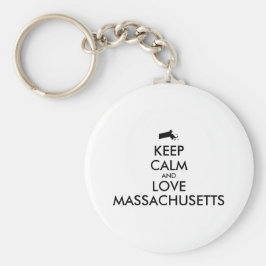 Chaveiro MANTER CALMA E AMAR MASSACHUSETAS personalizáveis