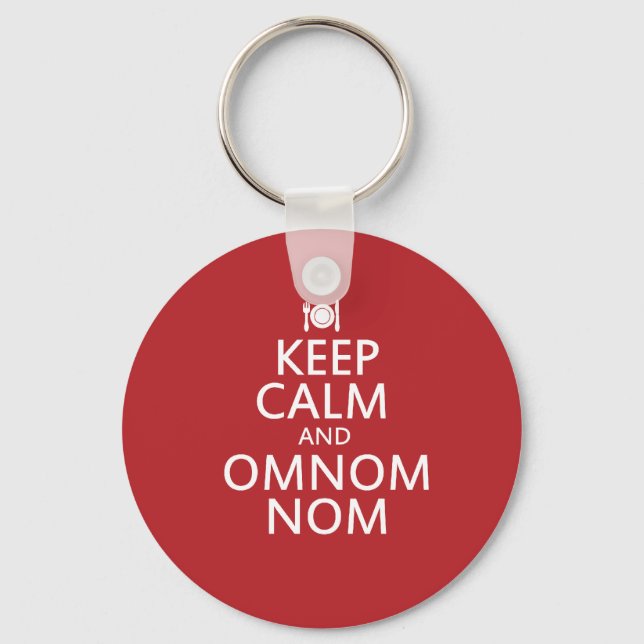 Chaveiro Manter Calma e Omnom Nom (Frente)
