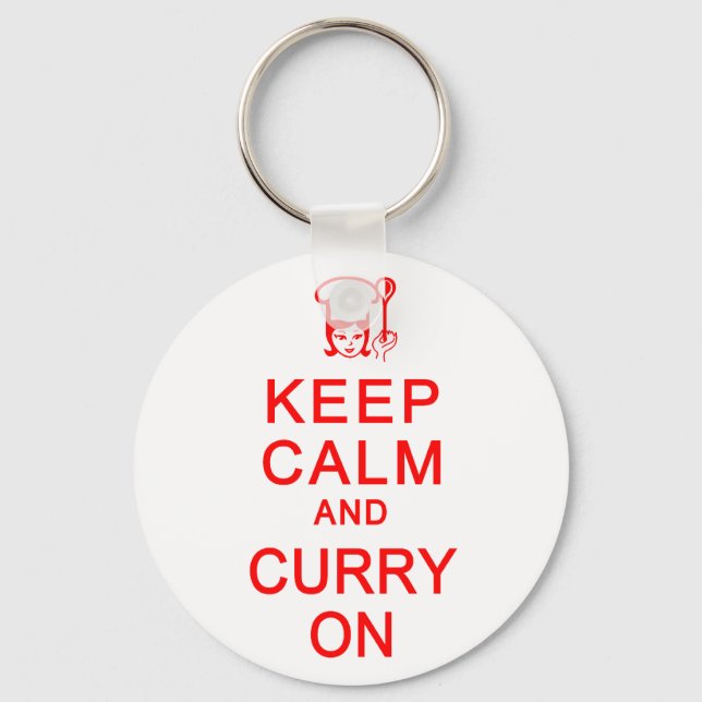 Chaveiro Manter Calmo e Curry na cadeia de teclas (Frente)