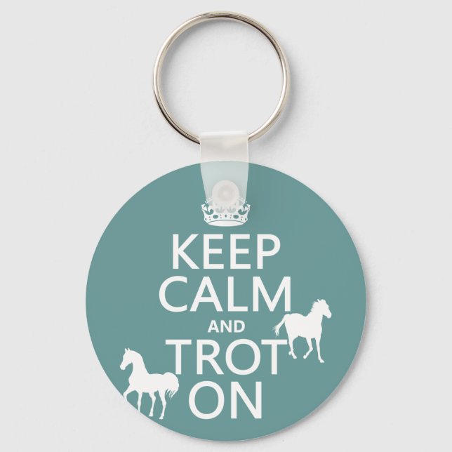 Chaveiro Manter Calmo e Trocar - Cavalos - Todas as Cores (Frente)