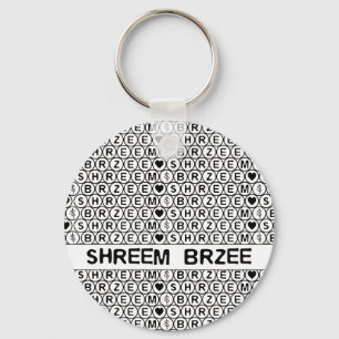 Chaveiro Mantra do dinheiro Shreem Brzee branco