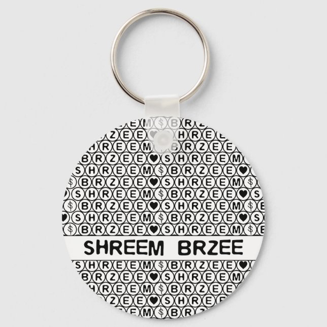 Chaveiro Mantra do dinheiro Shreem Brzee branco (Frente)